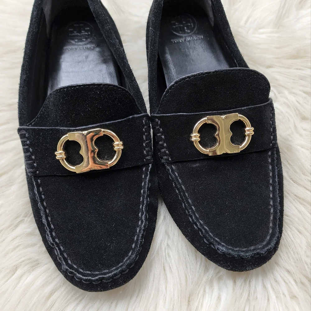 Tory Burch Gemini Link Suede Loafer Black